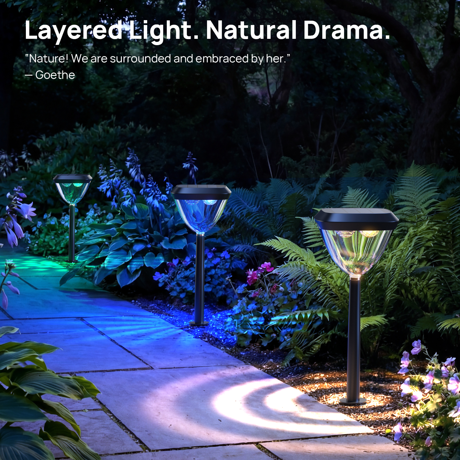 Linkind SP6 Smart Solar Pathway Lights,Engineered for Long-Term Outdoor Performance(5 Built-in Light Patterns, App&Voice Control, 16 Million Color, IP67 Waterproof)