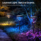 Linkind SP6 Smart Solar Pathway Lights,Engineered for Long-Term Outdoor Performance(5 Built-in Light Patterns, App&Voice Control, 16 Million Color, IP67 Waterproof)