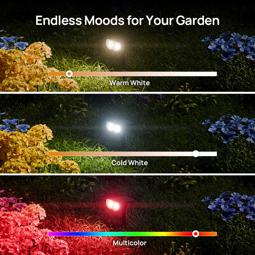 Linkind SL5C Smart Outdoor Solar Spotlight (150lm, App&Voice Control, 16 Million Color, IP67 Waterproof)