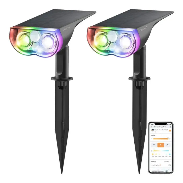 Linkind SL5 Smart Outdoor Solar Spotlight with Motion Sensor (150lm, App&Voice Control, 16 Million Color, IP67 Waterproof)