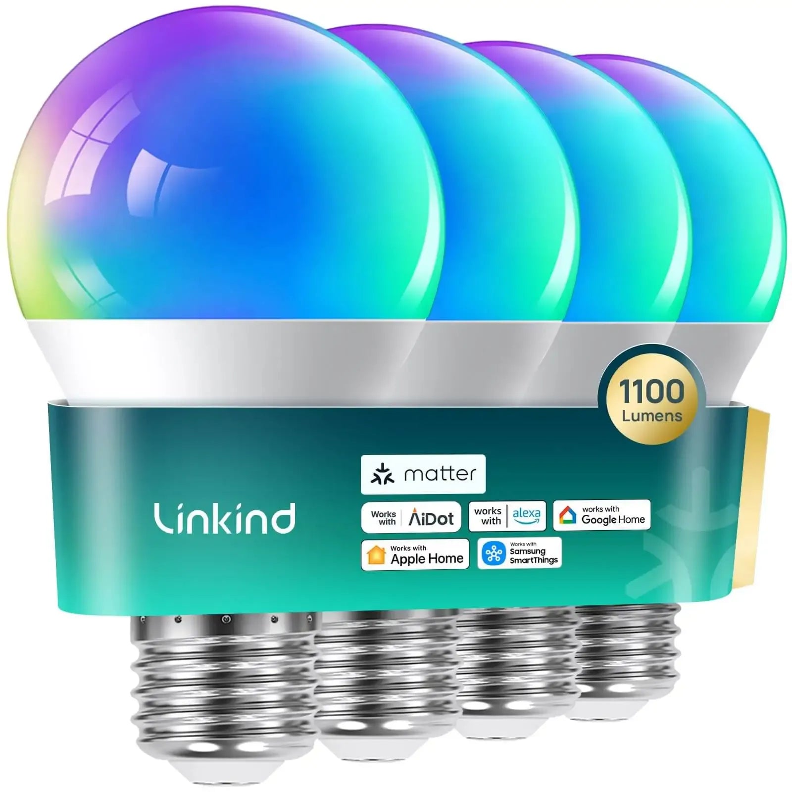 Linkind  Matter Smart RGBTW Light Bulb  A19 - 1100lm