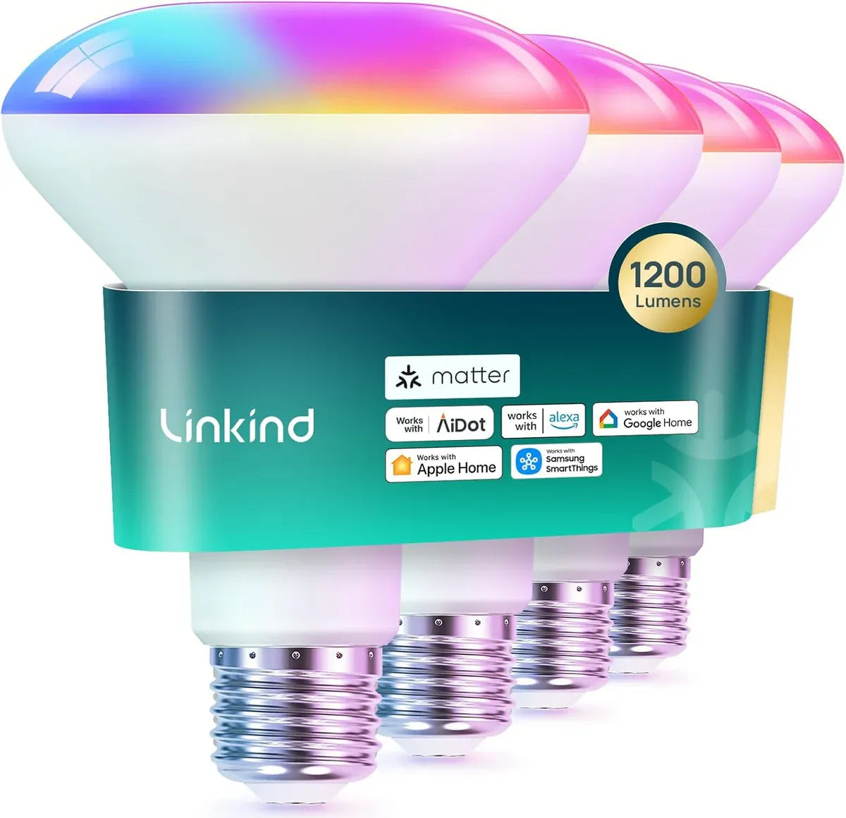 Linkind  Matter Smart RGBTW Light Bulbs BR30 -（650lm/1200lm）