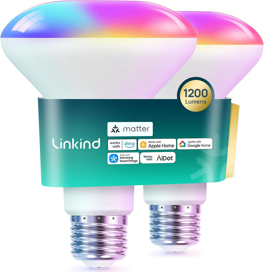 Linkind  Matter Smart RGBTW Light Bulbs BR30 - 650lm