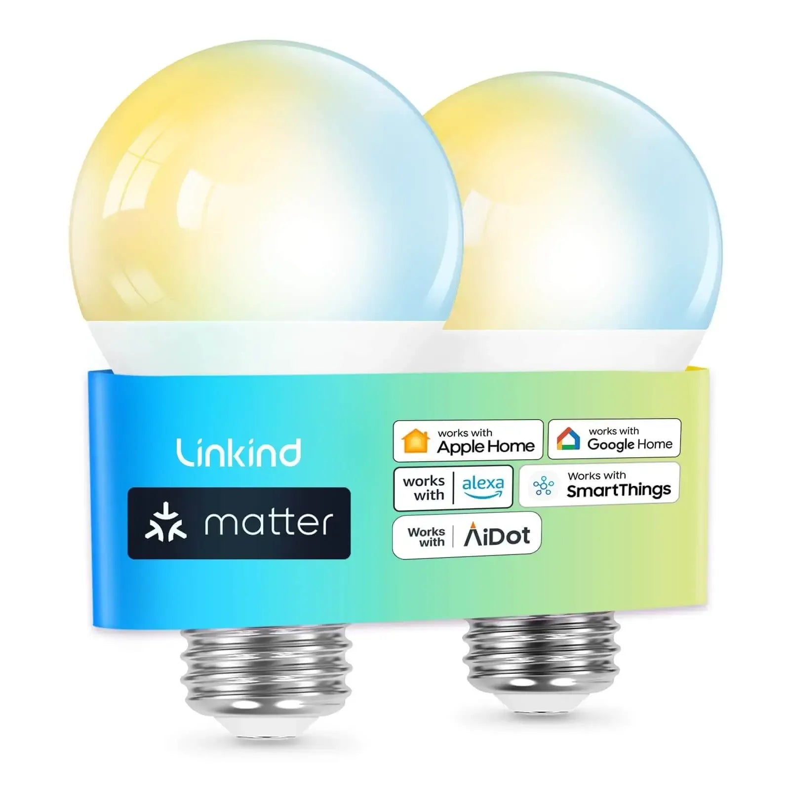 Linkind Matter Smart RGBTW Light Bulbs A19 -（800lm/1100lm）