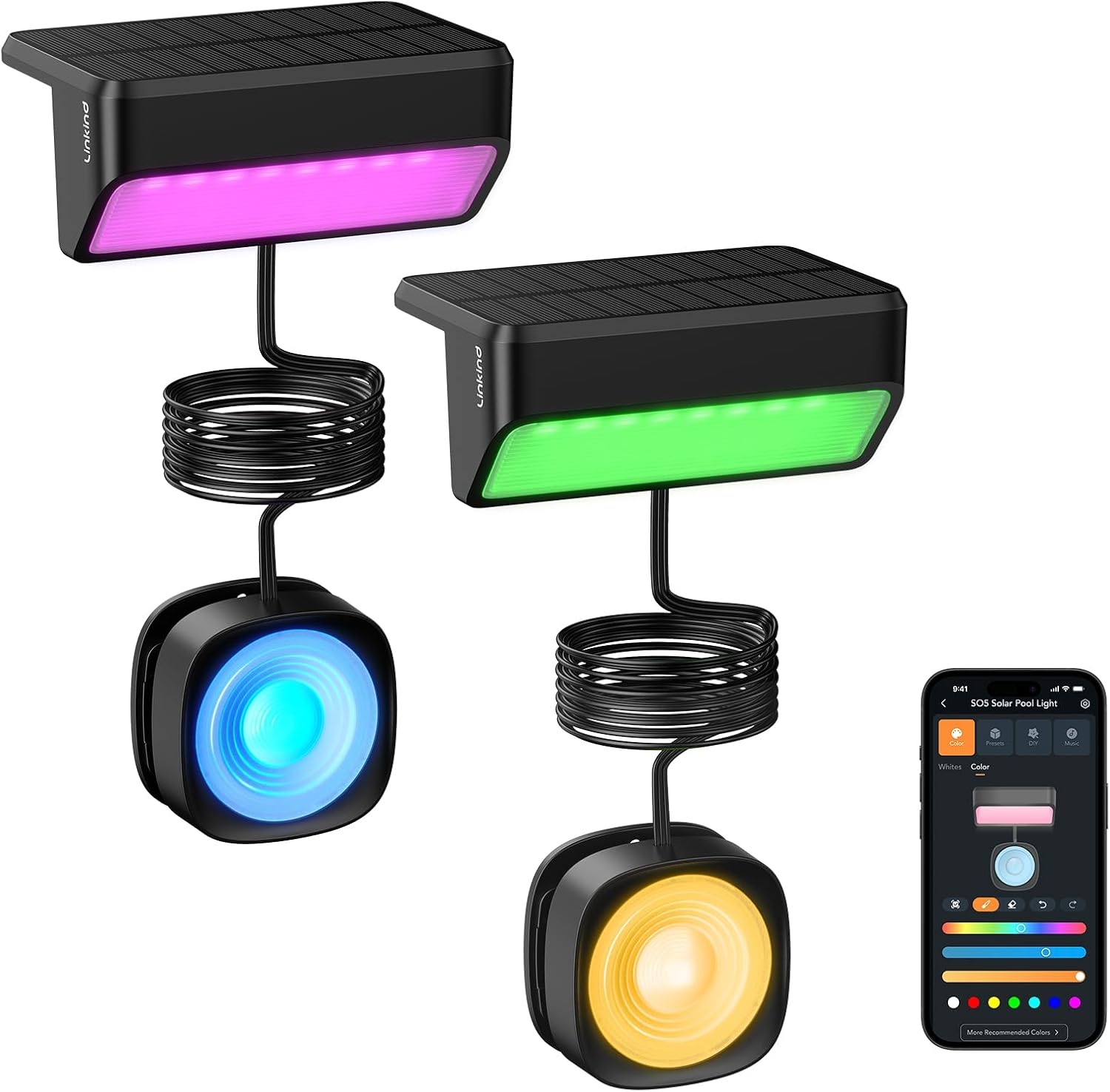 Linkind SO5 Smart Solar Pool Lights-2 pack