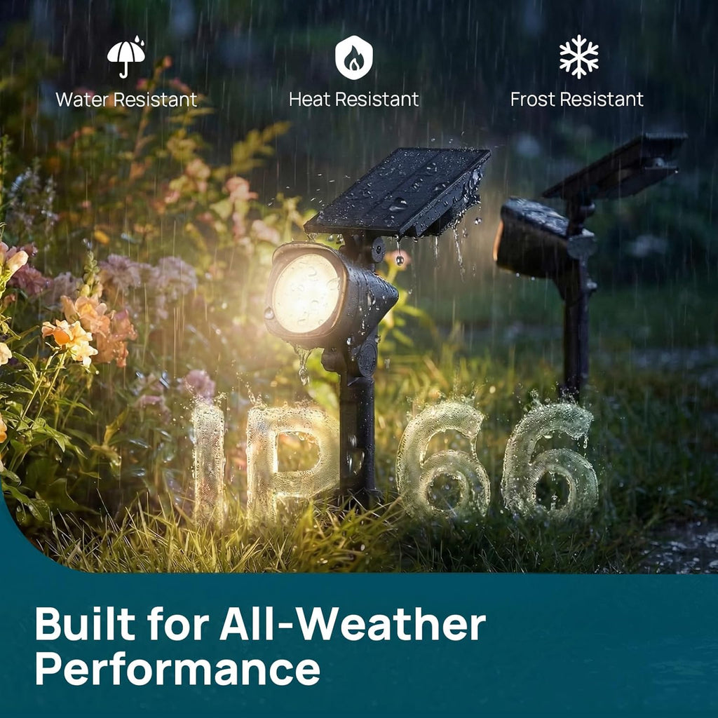Linkind Smart Solar Spotlights SL6C with Dual-Ring Lighting(App&Voice Control, 16 Million Color, IP66 Waterproof)
