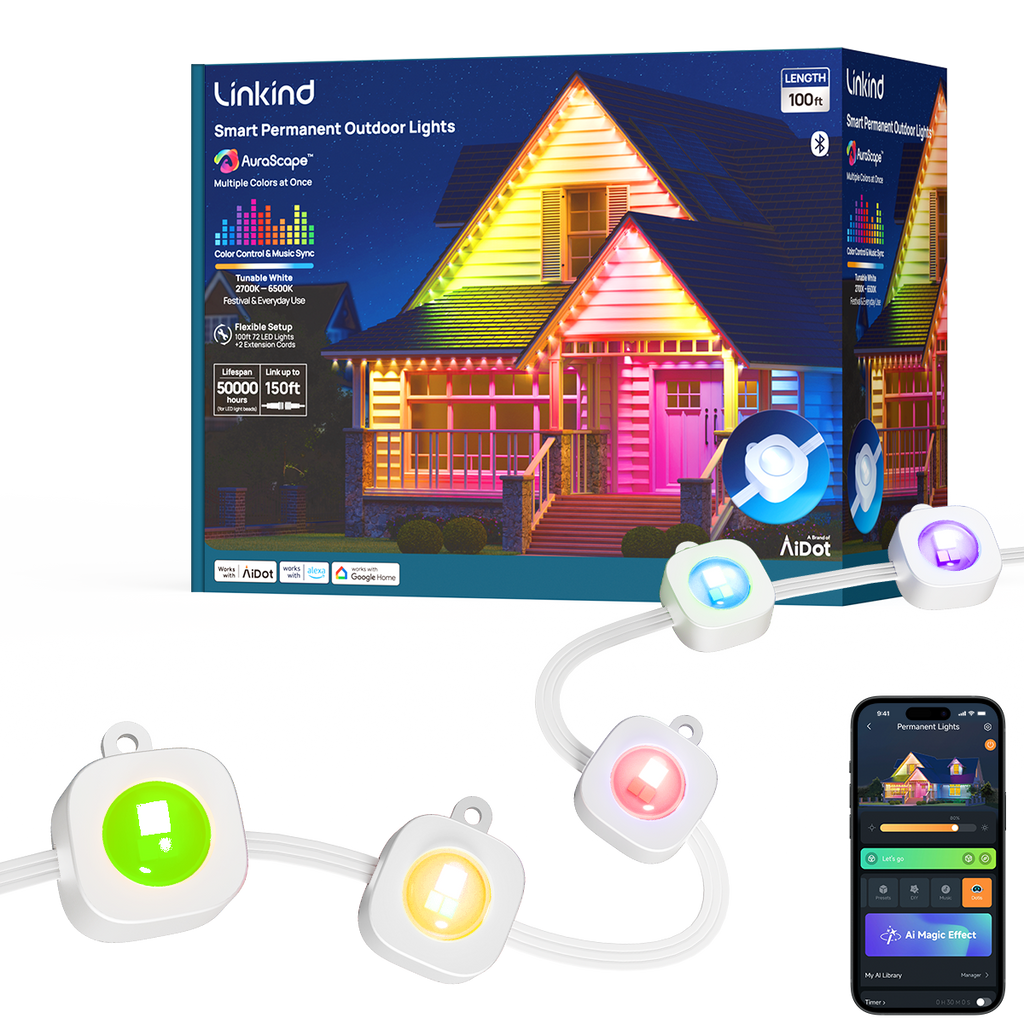 Linkind HP2 Smart Permanent Outdoor Lights 100ft