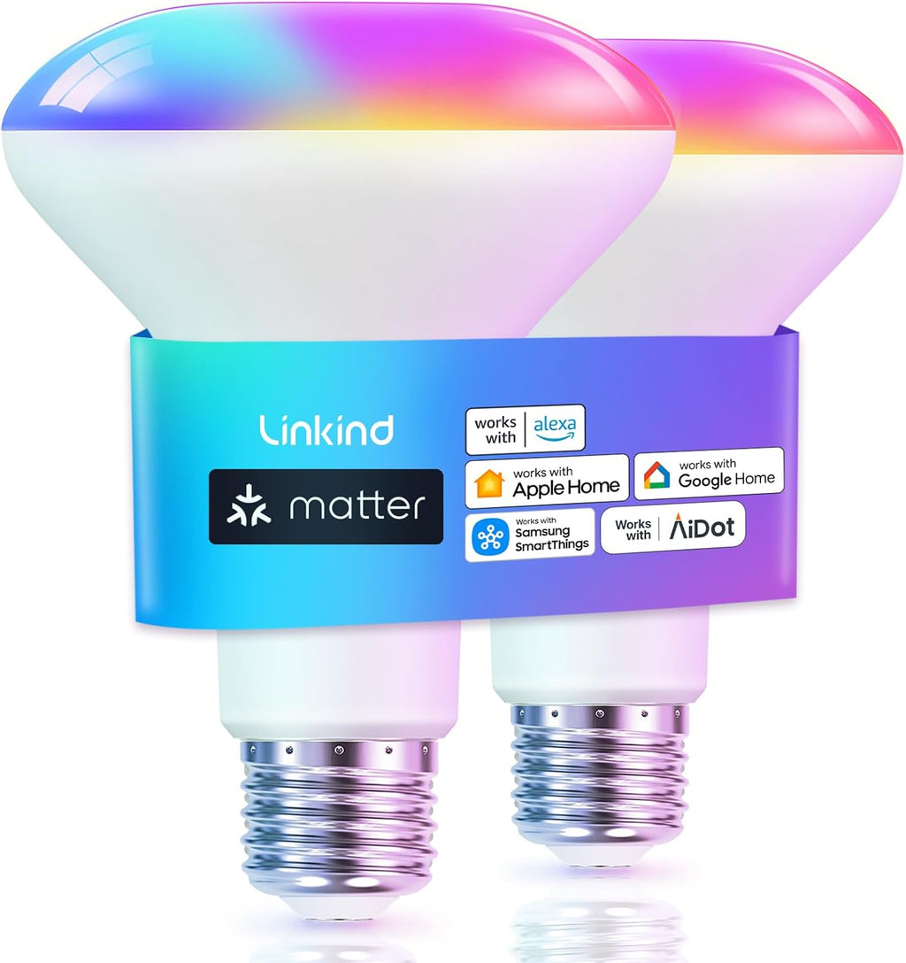 Linkind  Matter Smart RGBTW Light Bulbs BR30 - 650lm