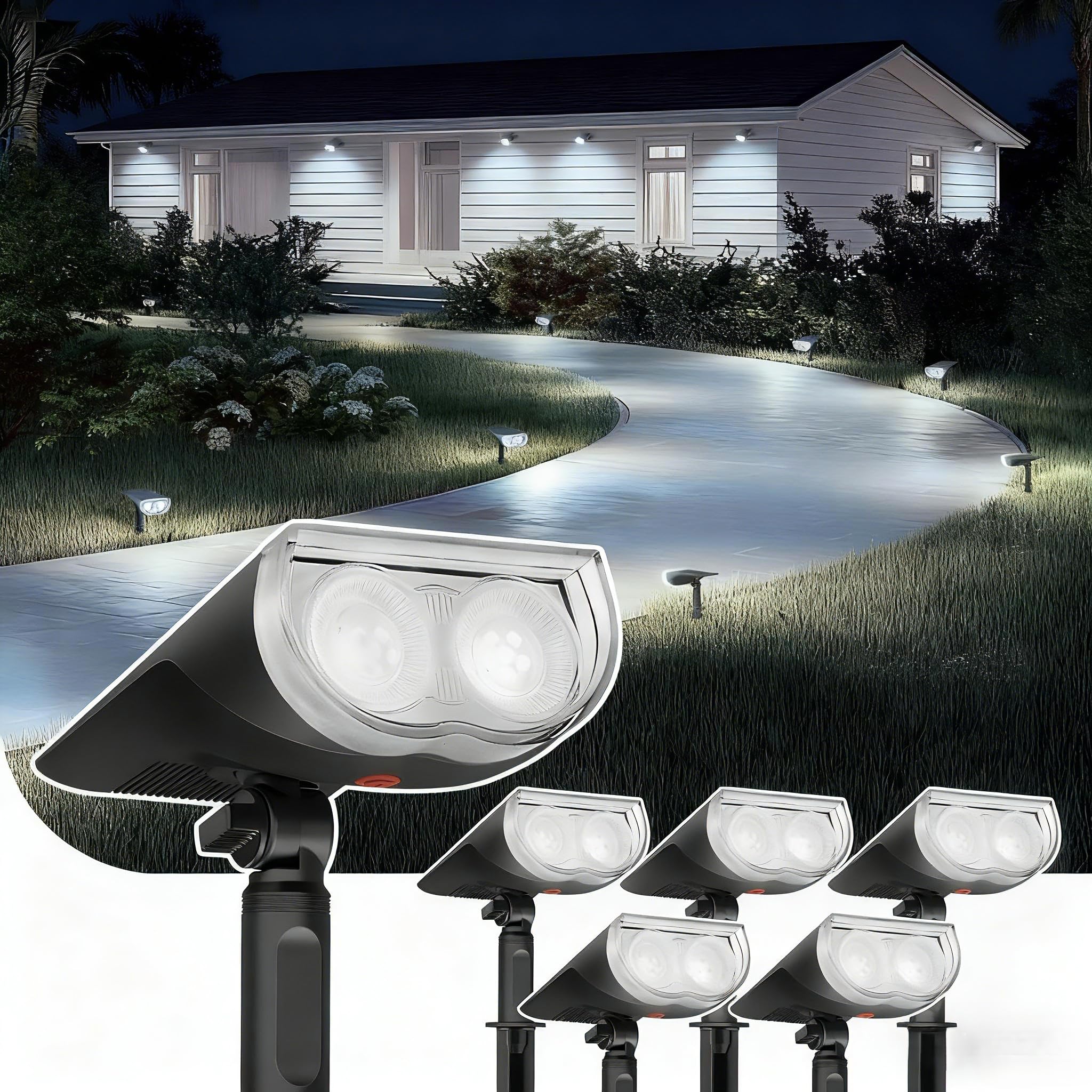 Linkind StarRayS Outdoor Solar Spotlights (350lm, 10LEDs, IP67 Waterproof, 90° Beam angle)