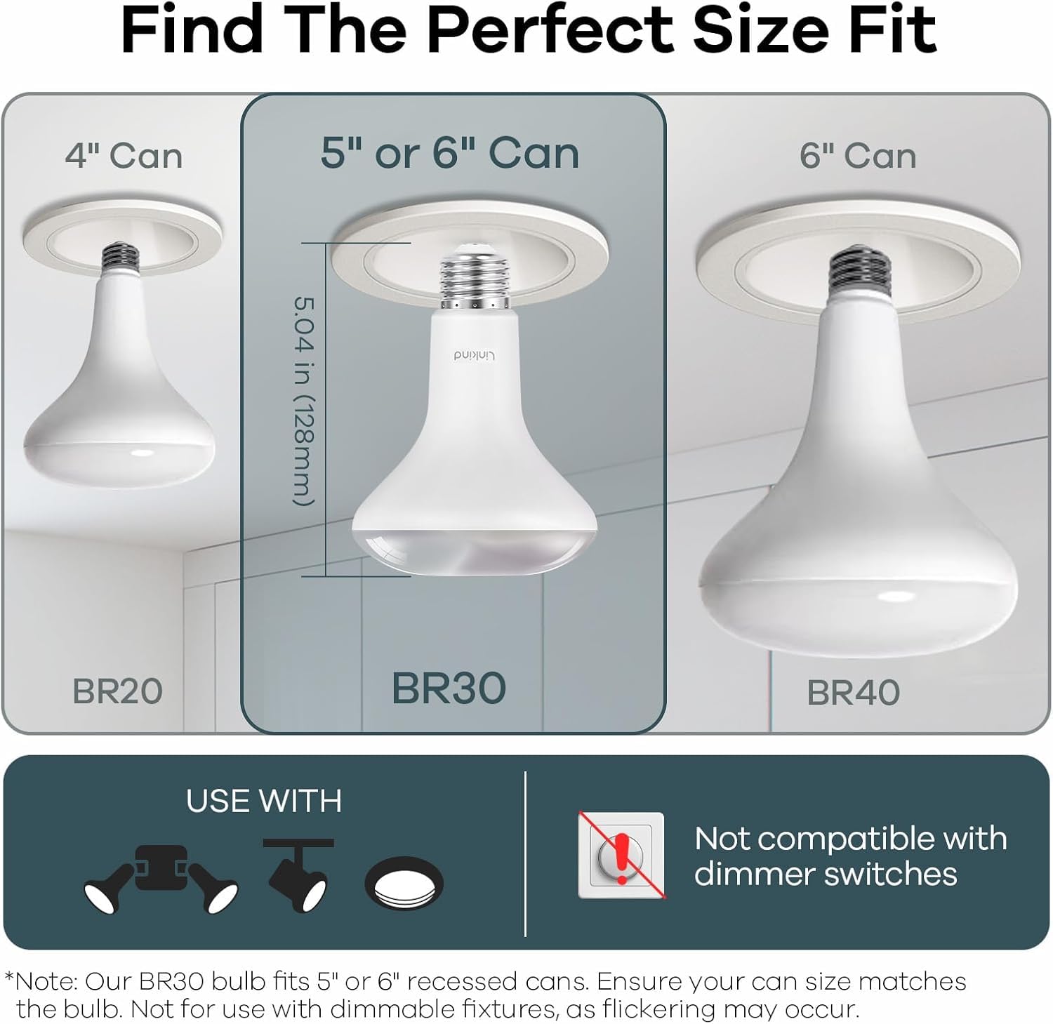Linkind  Matter Smart RGBTW Light Bulbs BR30 - 650lm