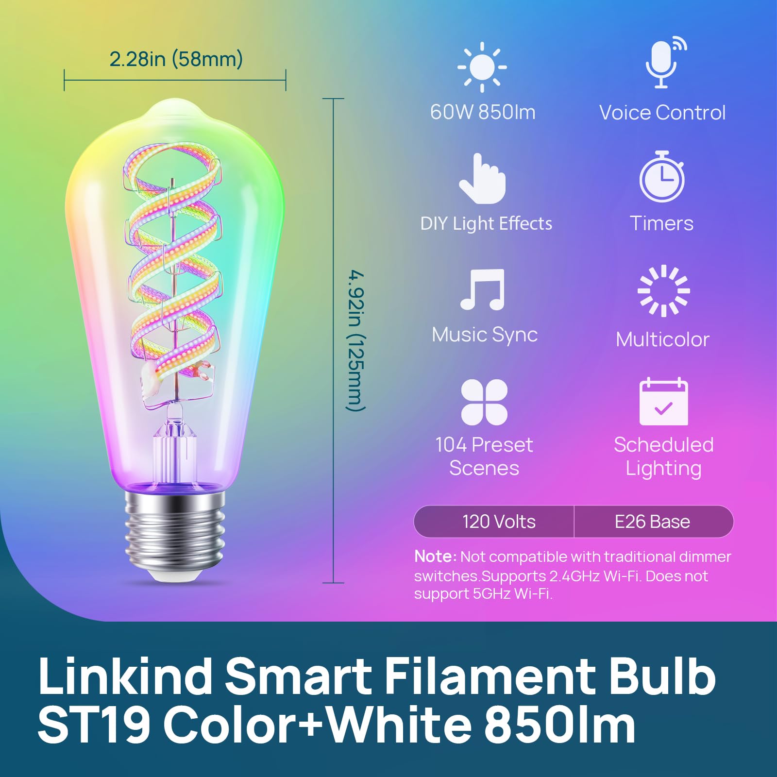 Linkind Matter Smart Filament Bulb ST19