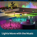 Linkind SP6C Smart Solar Pathway Lights(5 Swappable light patterns, App&Voice Control, 16 Million Color, IP67 Waterproof)