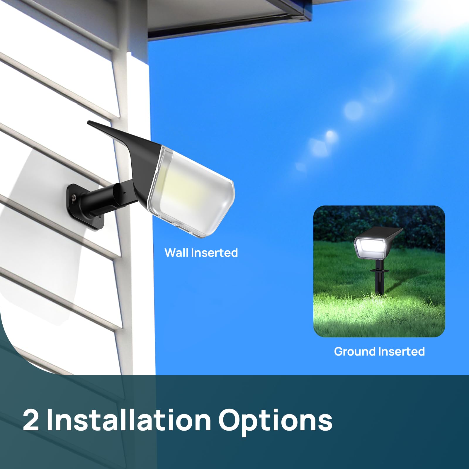 Linkind SP004 Outdoor Solar Spotlights (800lm, 60LEDs, 110° Beam angle, IP67 Waterproof)