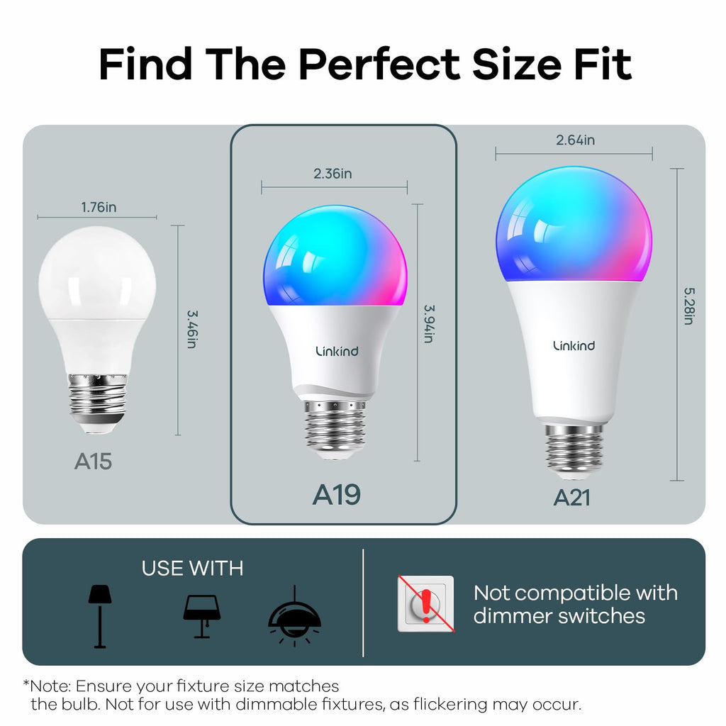 Linkind Smart Light Bulb A19 - 1100lm