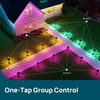 Linkind SP6C Smart Solar Pathway Lights(5 Swappable light patterns, App&Voice Control, 16 Million Color, IP67 Waterproof)