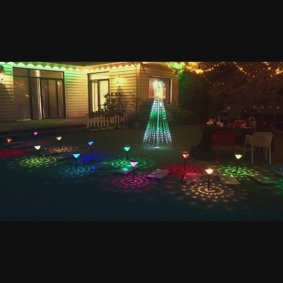 Linkind SP6 Smart Solar Pathway Lights,Engineered for Long-Term Outdoor Performance(5 Built-in Light Patterns, App&Voice Control, 16 Million Color, IP67 Waterproof)